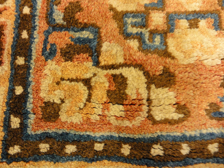 Antique Tibetan Chair Cover. A piece of antique woven carpet art sold by Santa Barbara Design Center, Rugs and More in Santa Barbara, California.