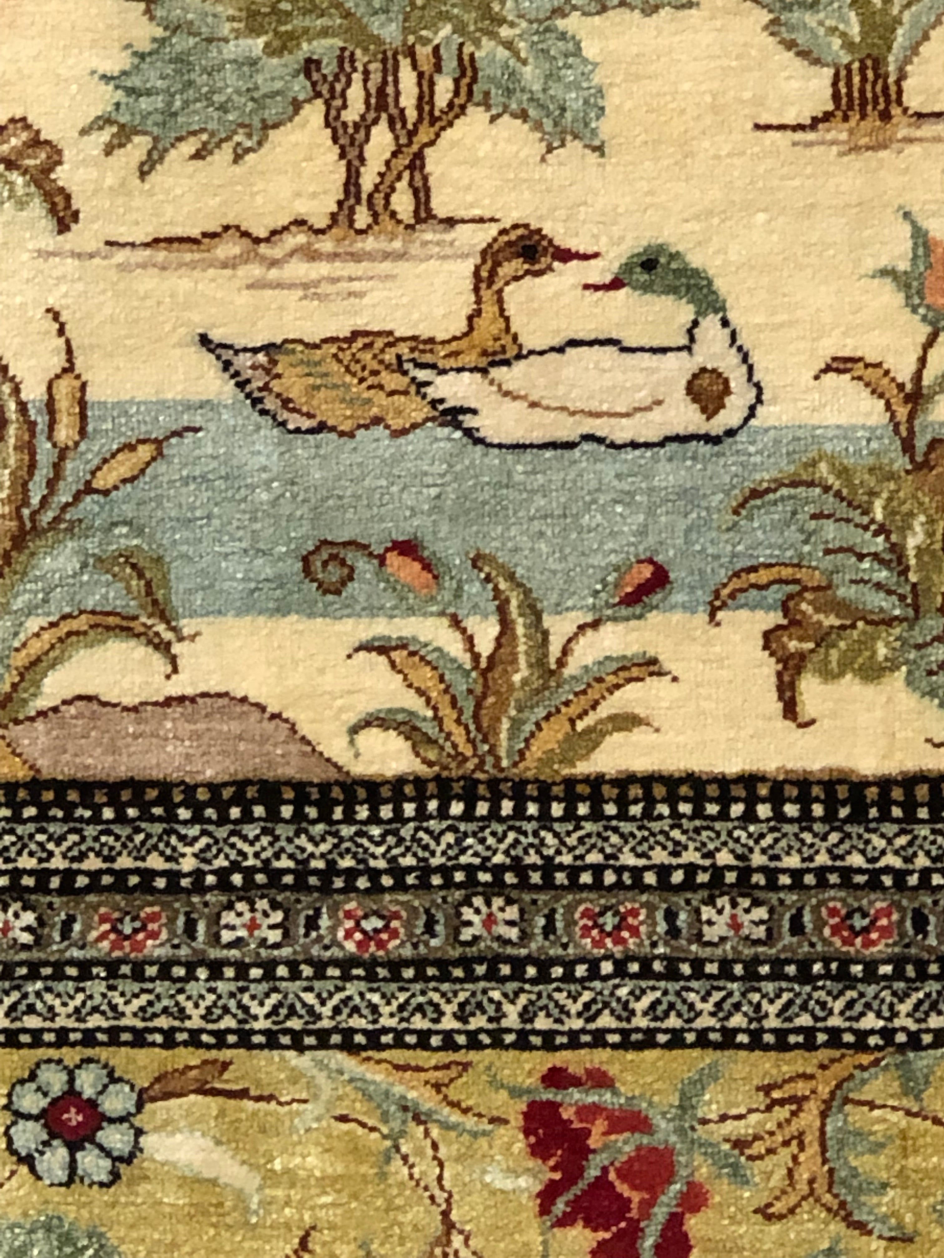 Vintage Fine Persian Silk Rug 37909