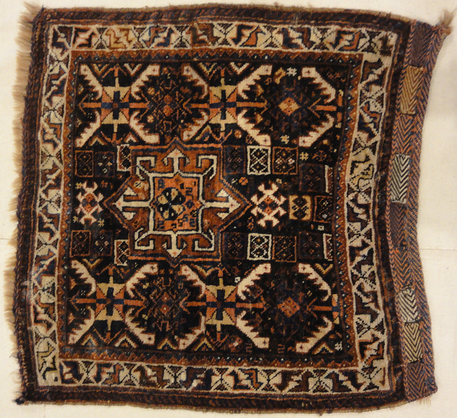 Antique Khamseh Original Southwest Persian Rug. A piece of genuine authentic woven carpet art sold by Santa Barbara Design Center Rugs and More.