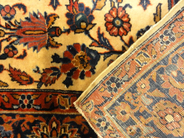 Antique Persian Wool Kashan Kork circa 19th Century