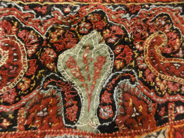 Beautiful and Unique Antique Kerman Shawl Circa 1800 - 5'6" x 5'6" - Visit us at Rugs & More in the Santa Barbara Design Center.