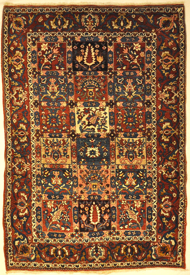 Antique Bakhtiari Garden of Paradise Rug representing the gardens of kings. Sold by Santa Barbara Design Center, Rugs and More in Santa Barbara, California.