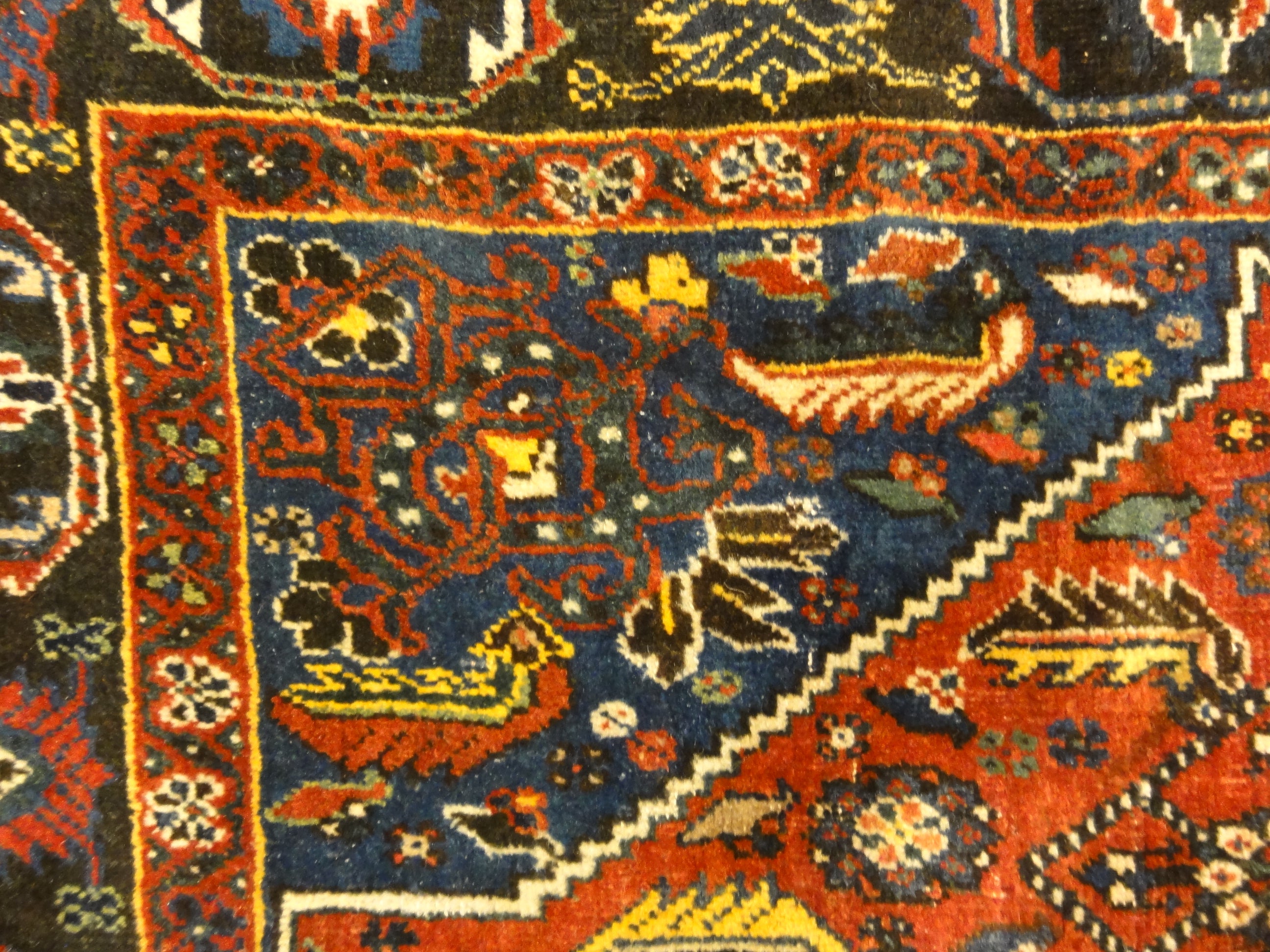 36248 Antique Persian Qashqai Rug Woven Circa 1900