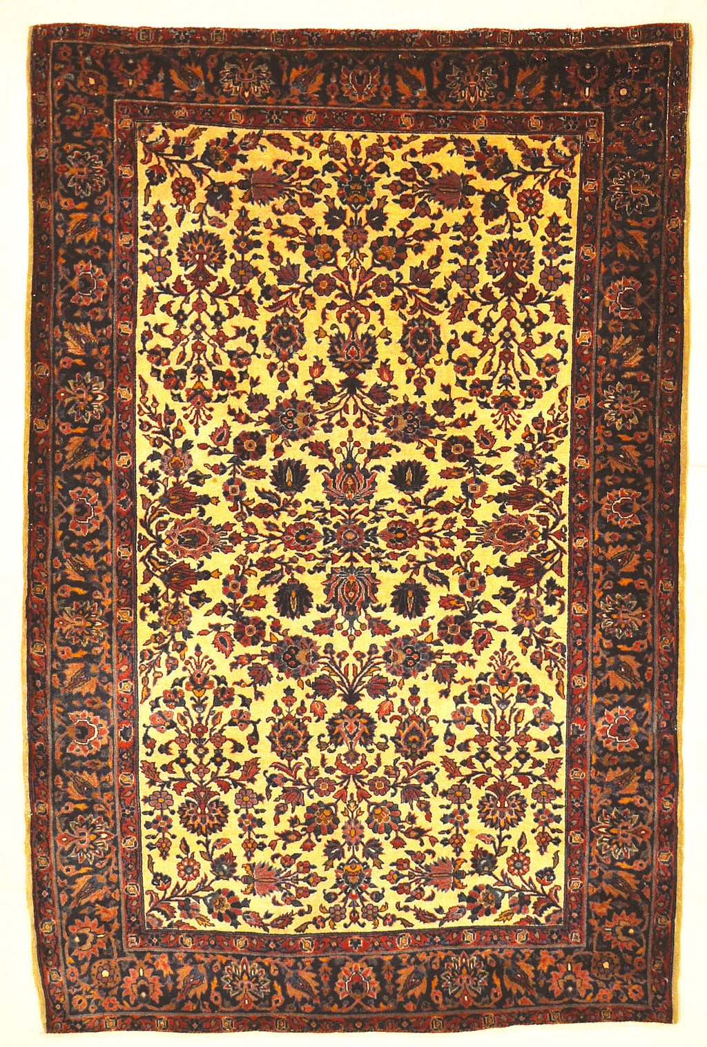 Antique Persian Wool Kashan Kork circa 19th Century