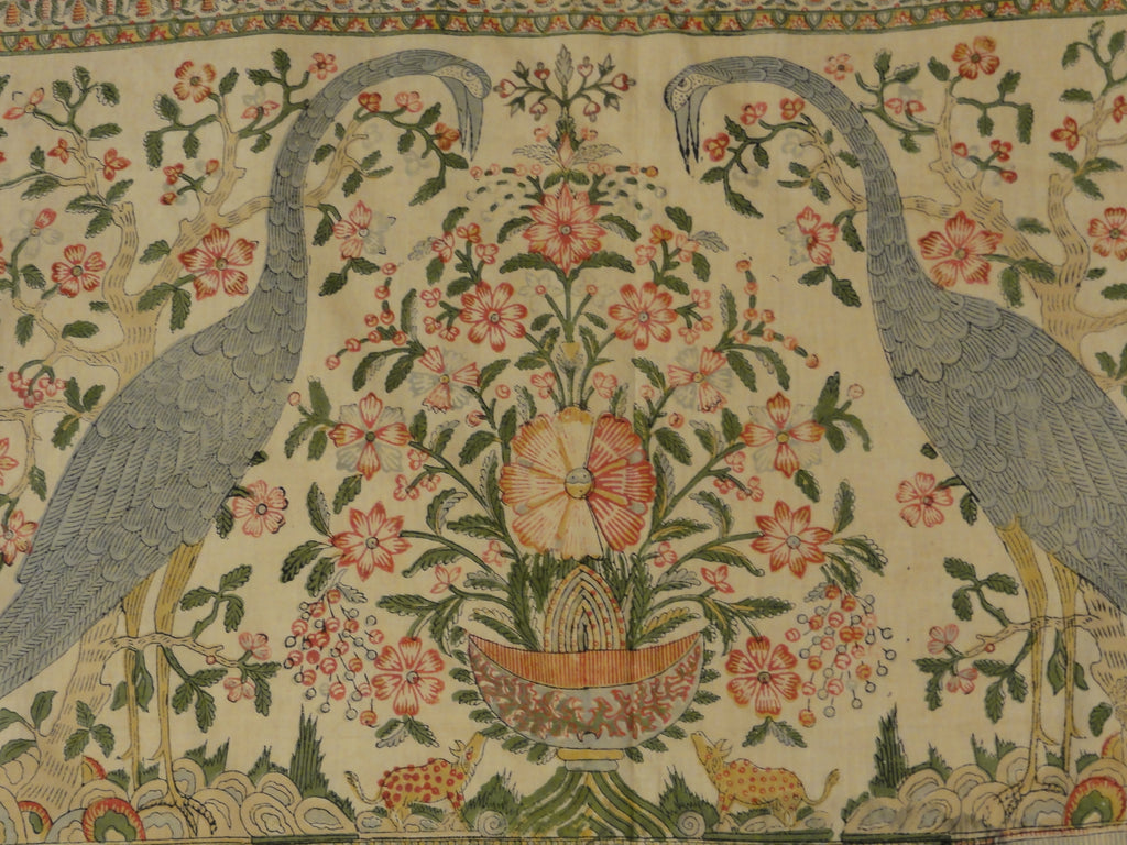 Rare Antique Mughal Palampore Textile with written cartouches 30637