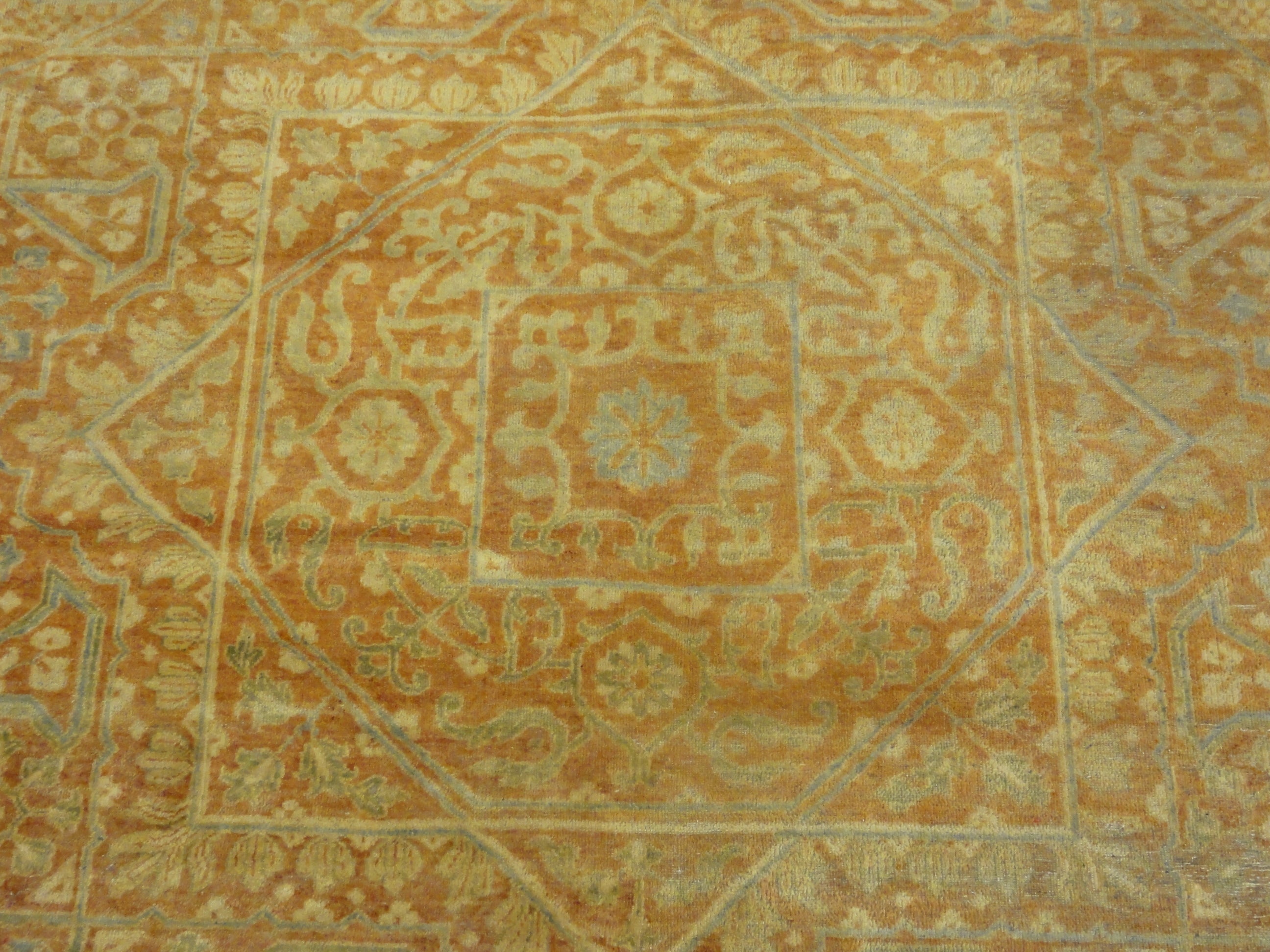 Antique Light Blue and Terra Mamluk Rug 30405