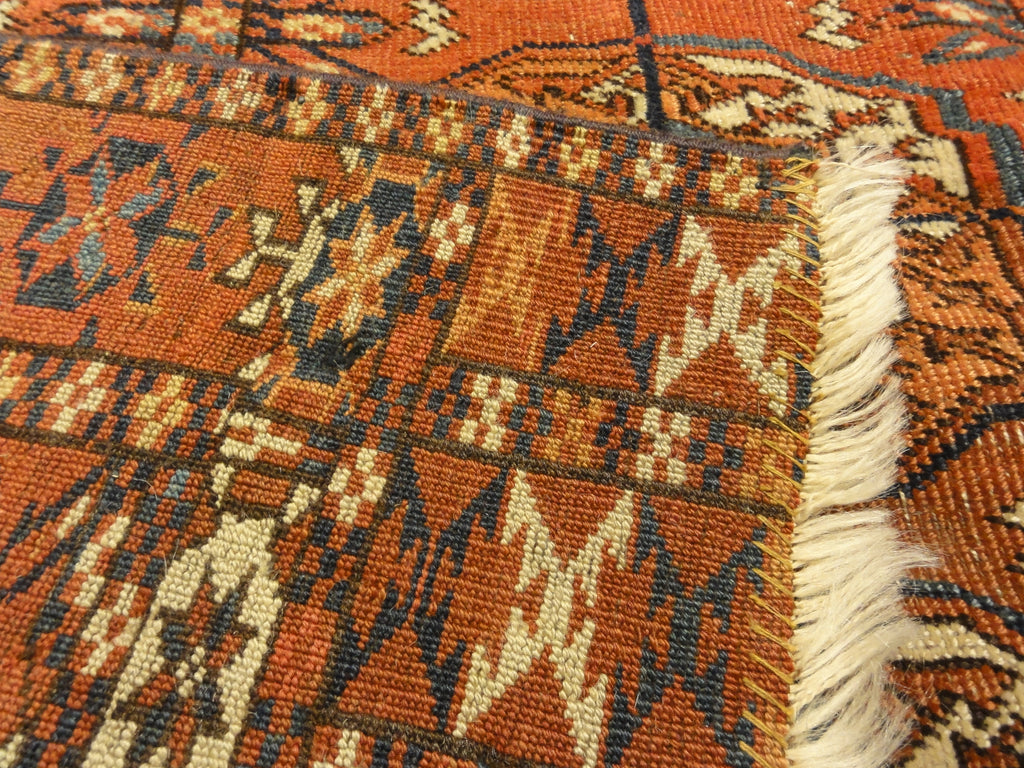 Fine Antique Tekke Bukhara Rug. A piece of genuine authentic woven carpet art sold by the Santa Barbara Design Center Rugs and More.