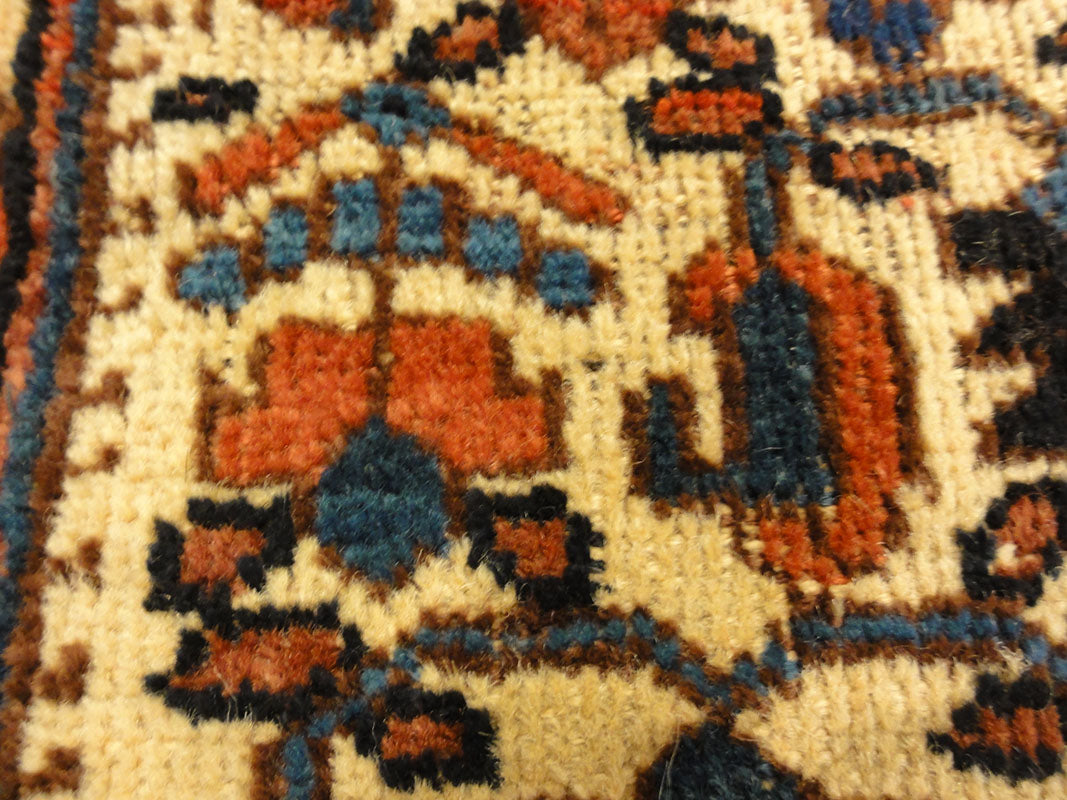 Antique Botteh Afshar Bagface. A piece of antique woven carpet art sold by Santa Barbara Design Center Rugs and More in Santa Barbara, California.