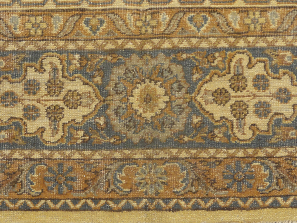 Antique Yellow and Blue Larestan Indian Rug 30433