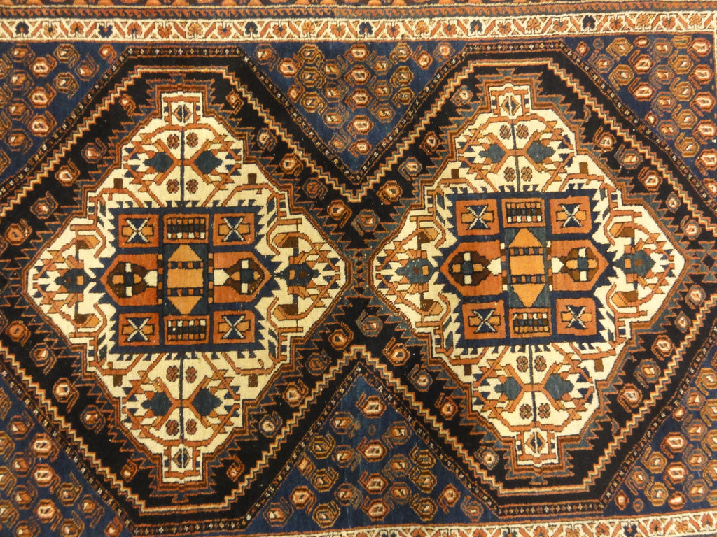 Antique Persian Afshar Medallion Botteh Genuine Woven Carpet Art Authentic Intricate Santa Barbara Design Center Rugs and More