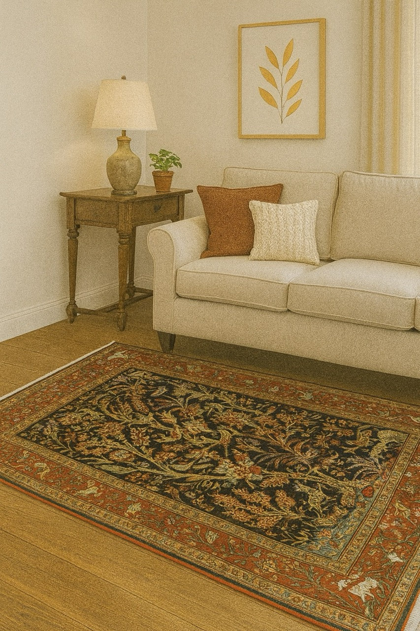 Vintage Persian Qum Tree of Life in the Garden of Paradise 25303