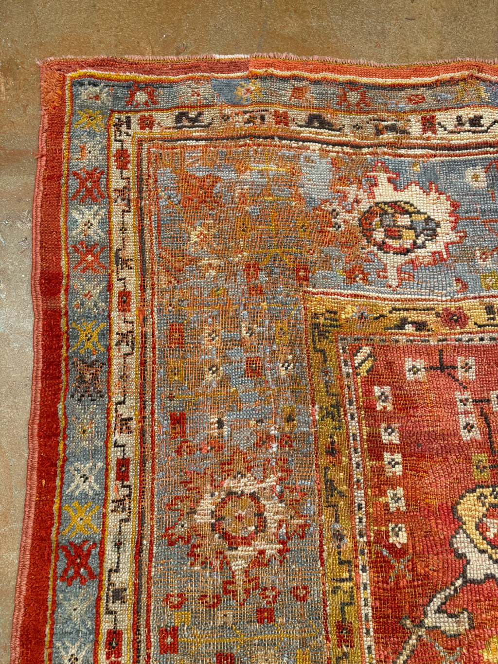 Rare Antique Turkish Oushak 25232