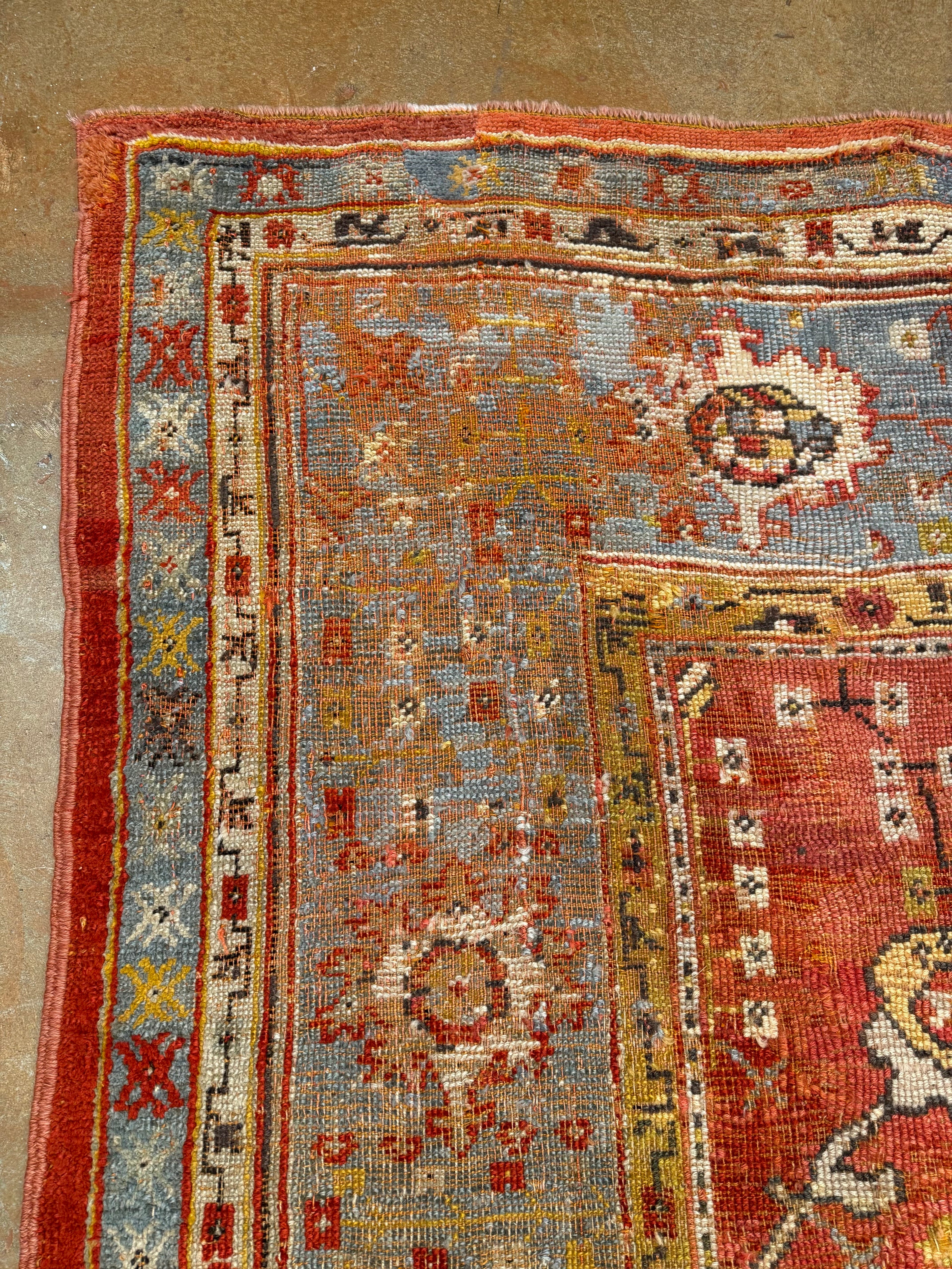 Rare Antique Turkish Oushak 25232