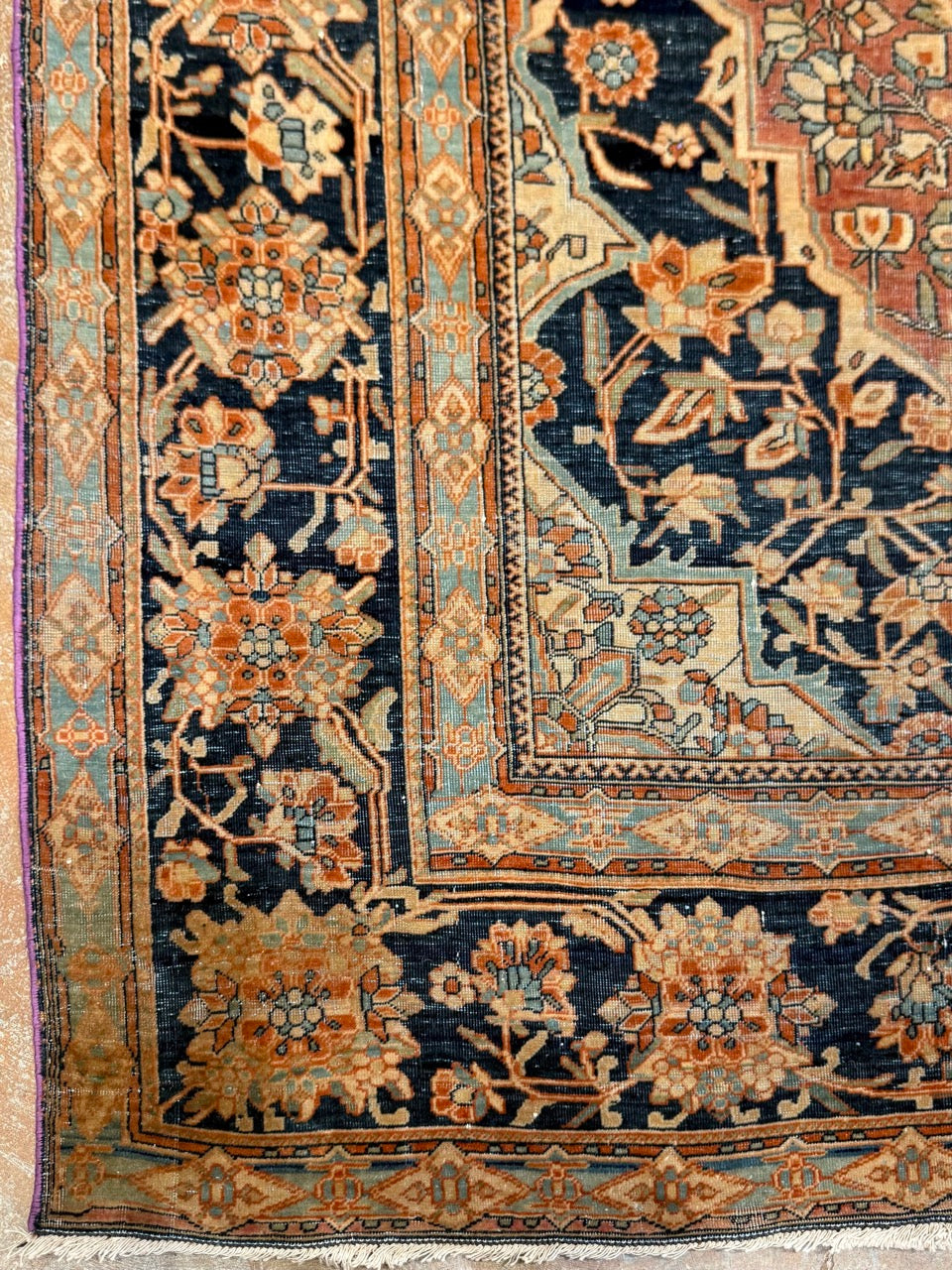 Rare Antique Mohtasham Kashan Rug 29240