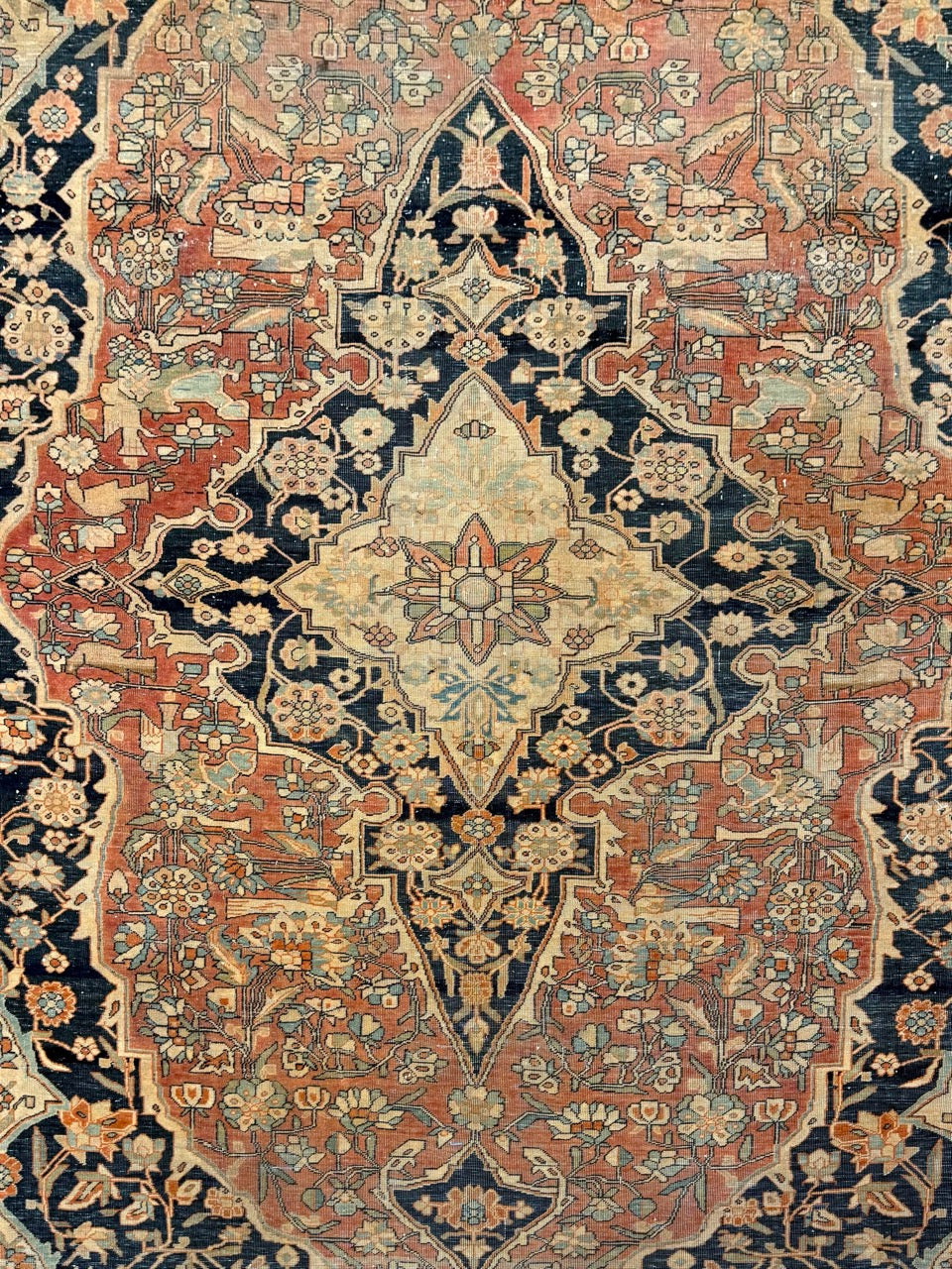 Rare Antique Mohtasham Kashan Rug 29240