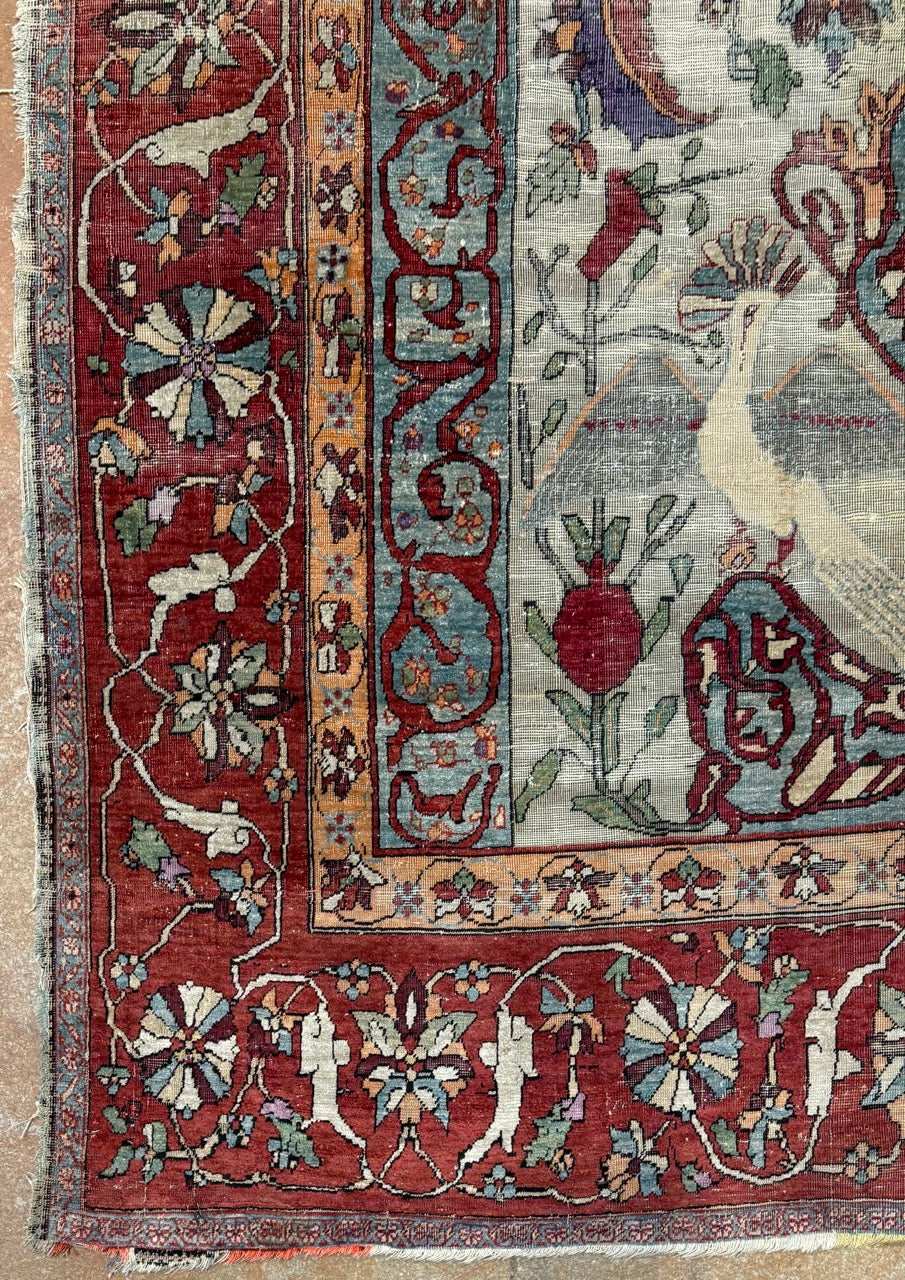 Rare early Persian Silk Kashan 25304