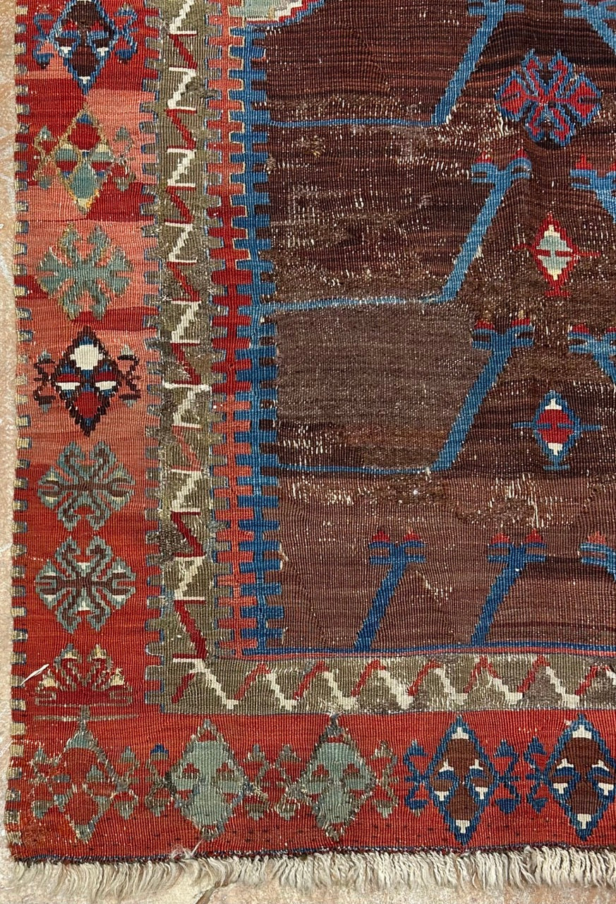 Antique Erzerum Prayer kelim Anatolia 25298