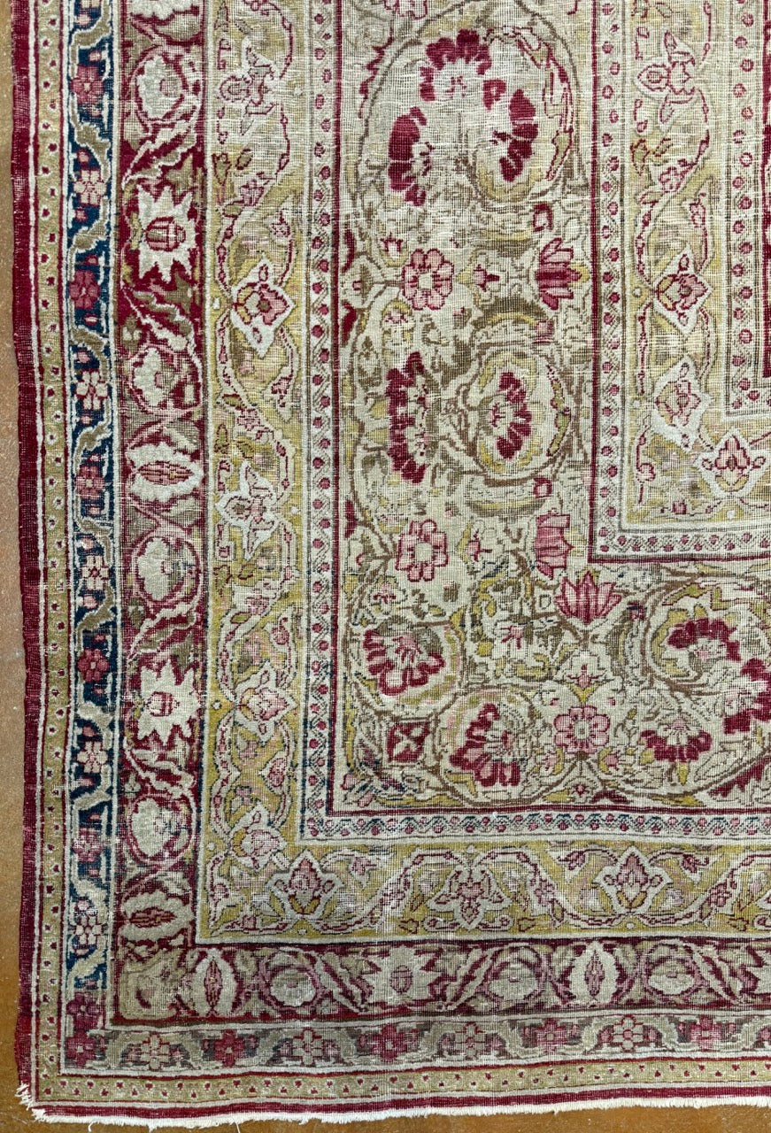 Antique unique Kermanshah with the largest meditation design woven ca.1860 28328