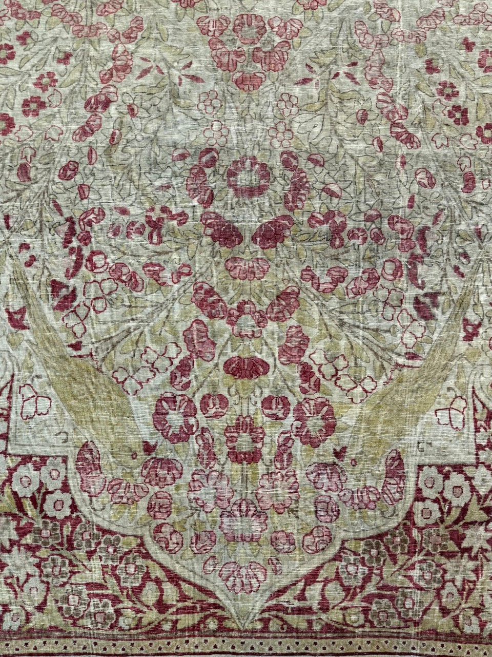 Antique unique Kermanshah with the largest meditation design woven ca.1860 28328