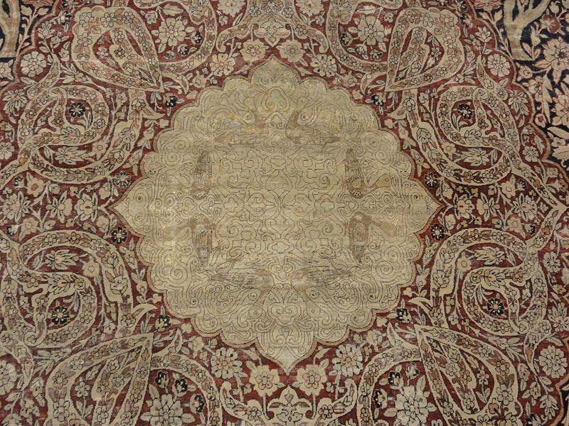 28271 Rare important Kermanshah in a Safavid Design with Garden of Paradise and wild animls and Mythical creatures and dragons. woven ca.1850 or earlier