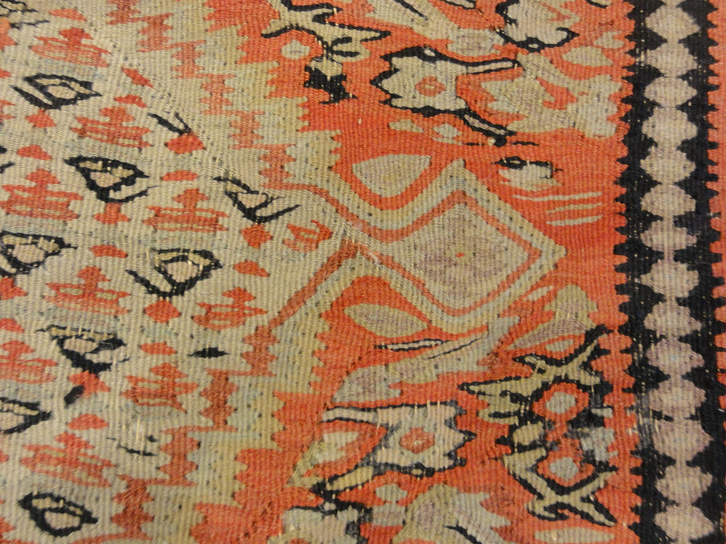 Antique Senneh Second Half of 19th Century. A piece of antique woven carpet art sold by Santa Barbara Design Center Rugs and More Santa Barbara California