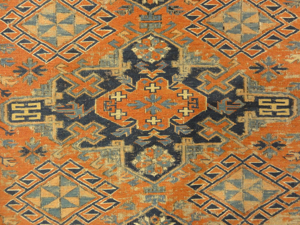 Antique Soumak Kuba Rug. A piece of genuine authentic woven carpet art sold by Santa Barbara Design Center Rugs and More.