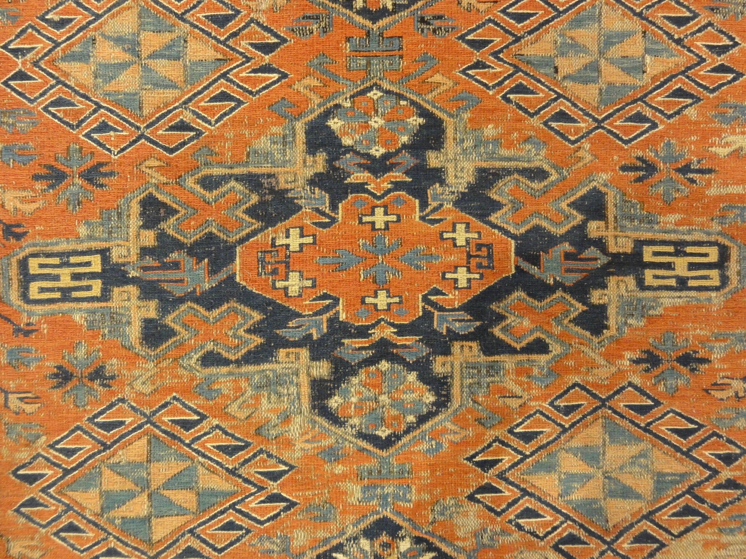 Antique Soumak Kuba Rug. A piece of genuine authentic woven carpet art sold by Santa Barbara Design Center Rugs and More.