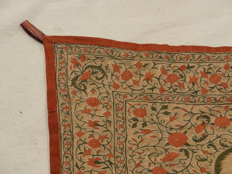 31719 Rare Antique Mughal Imperial Tent Panel Needlework 17th. Century