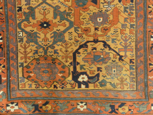 Rare Prototype Kurdish rug with dragons and mythical animals early 1700s 30028