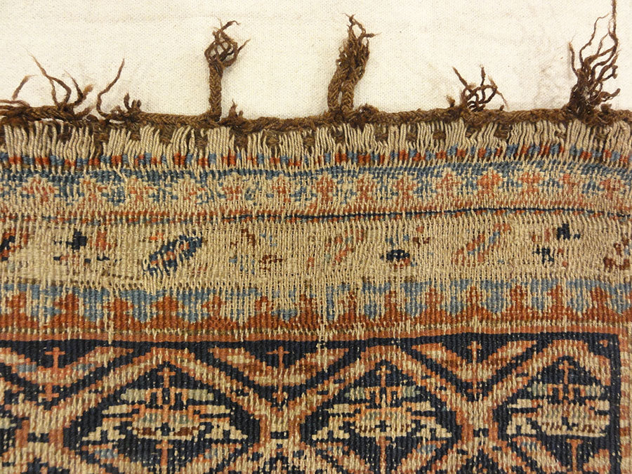 Antique Soumakh Herati Rug. A piece of antique woven carpet art sold at Santa Barbara Design Center Rugs and More in Santa Barbara, California.