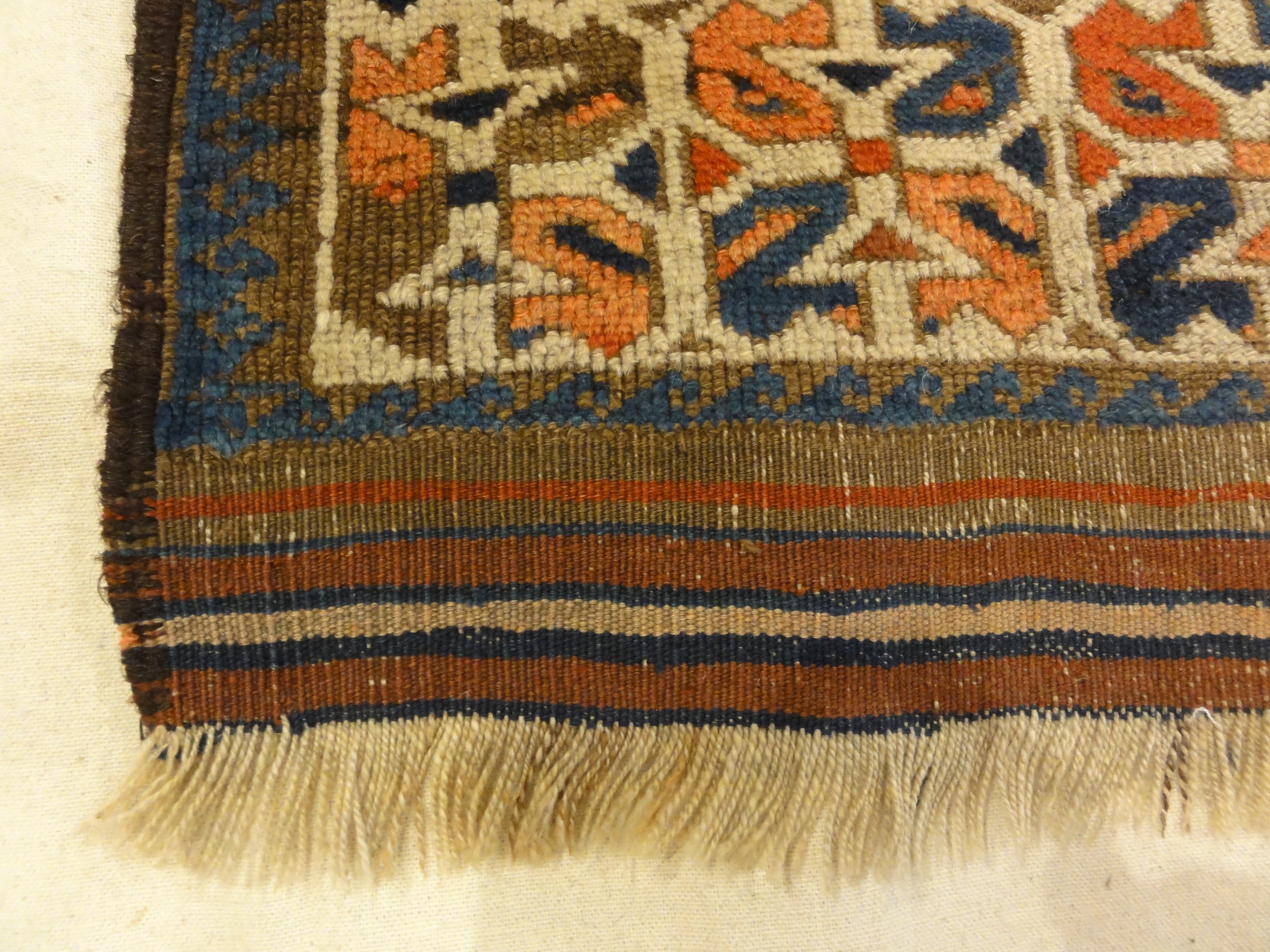 Unique Colorful Circa 1890s Beluch. A piece of genuine authentic woven carpet art sold by Santa Barbara Design Center Rugs and More.