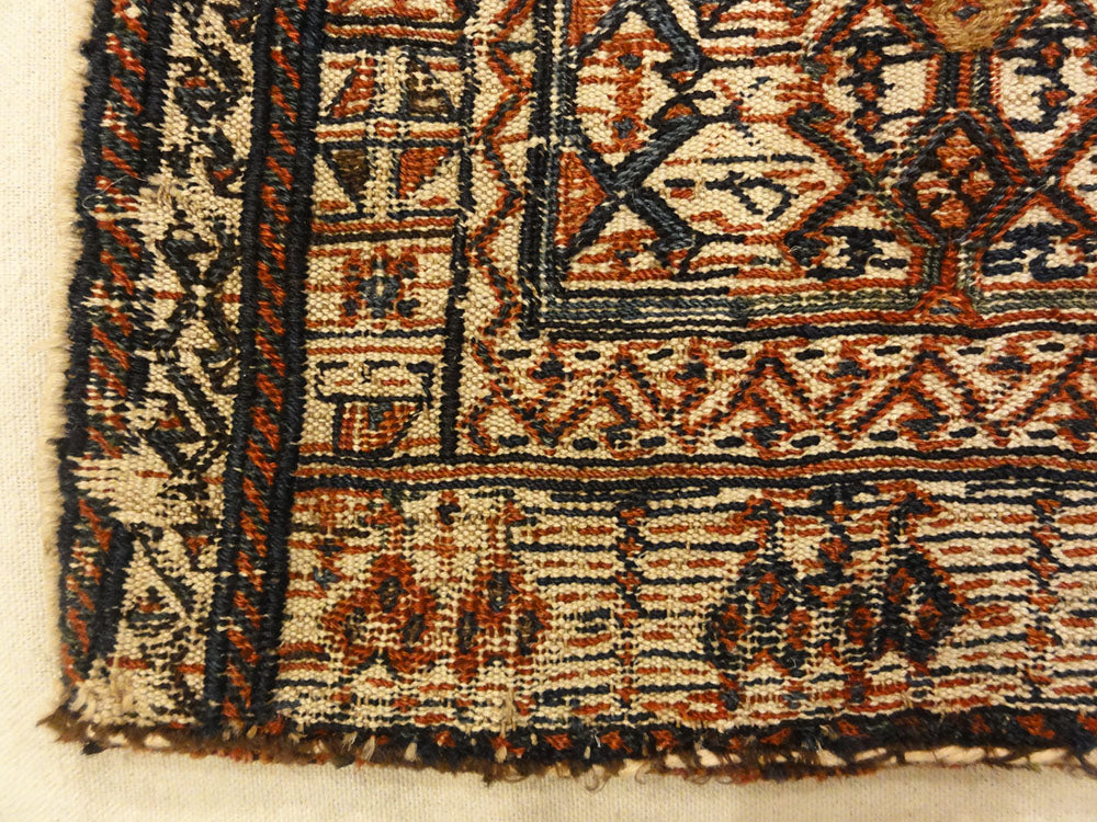 Persian Bakhtiari Camel Bag. A piece of antique woven carpet art sold by Santa Barbara Design Center, Rugs and More in Santa Barbara, California.