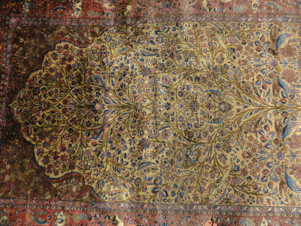 Antique Silk Maroon Kashan