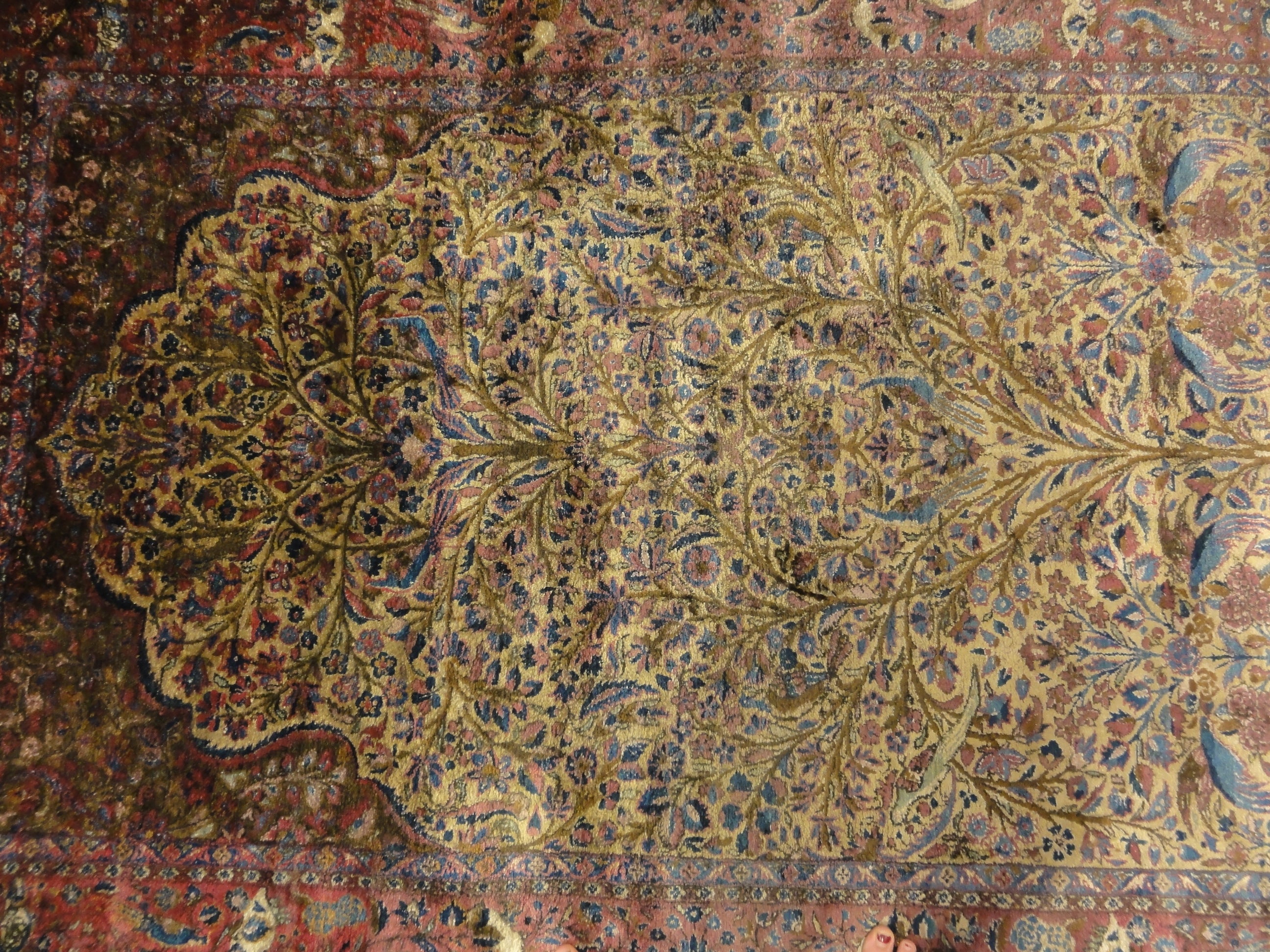 Antique Silk Maroon Kashan