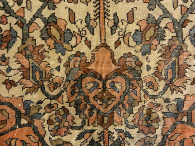 Antique 19th Century Village Persian Farahan Genuine Woven Carpet Art Authentic Intricate