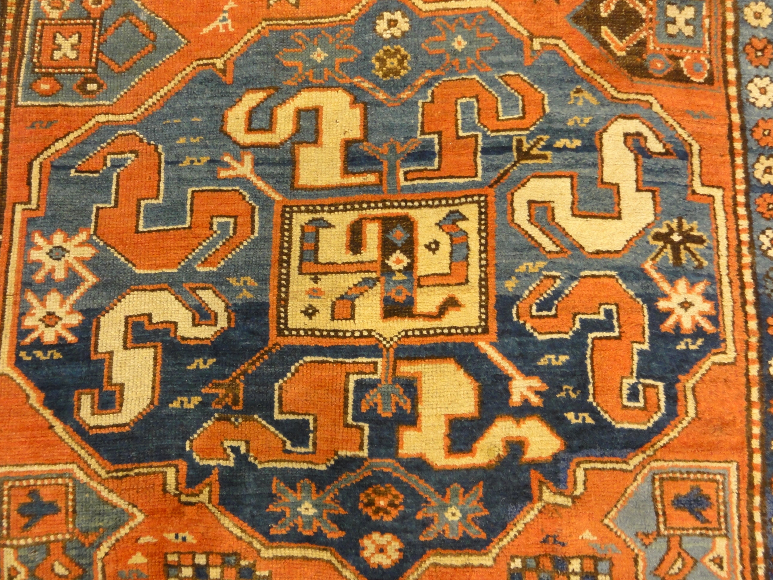 30538 Antique Rare Cloudband Caucasian Chondzoresk Rug