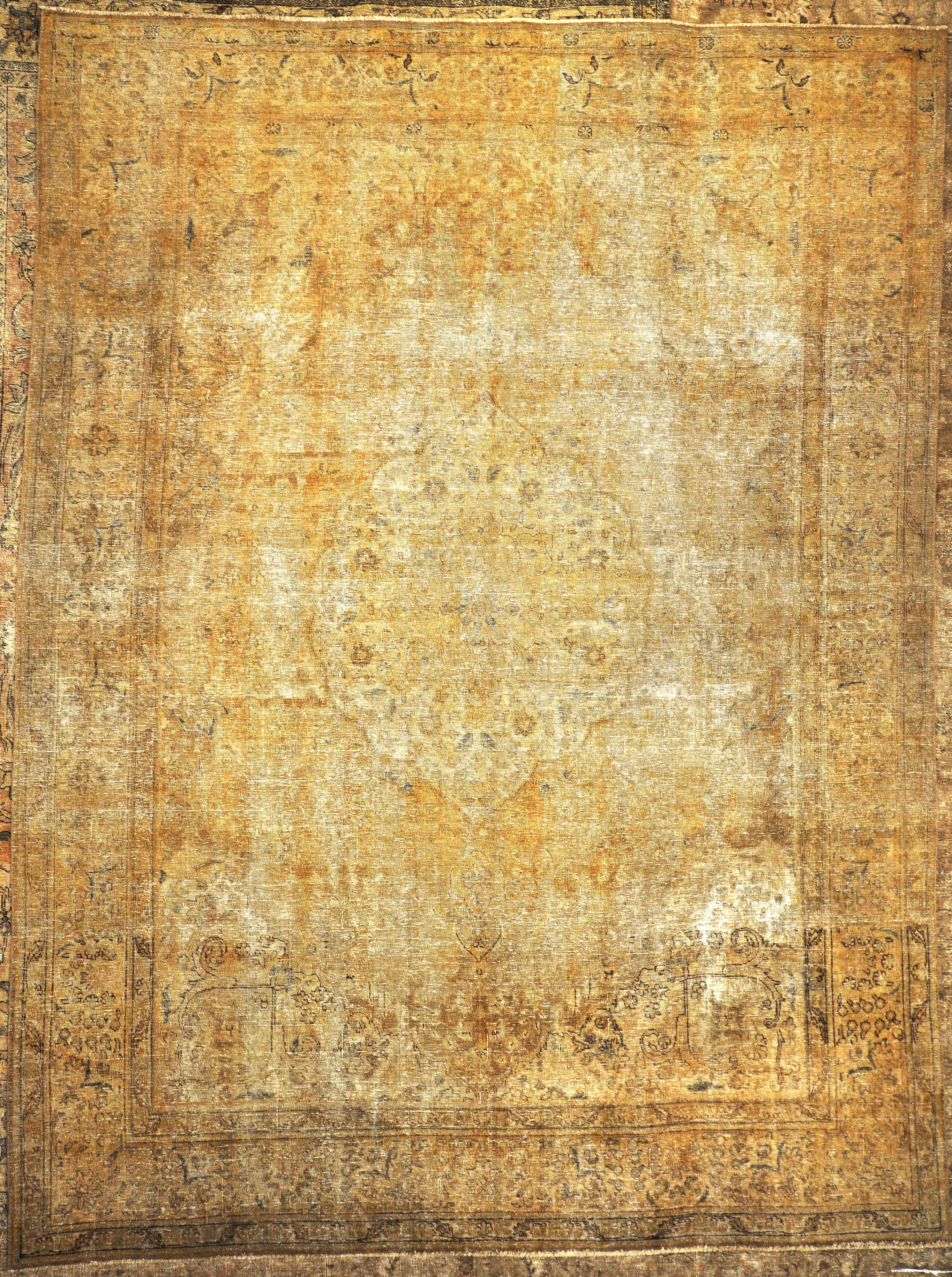 Antique Beige Persian Tabriz Rug Genuine Authentic Intricate Woven Carpet Art Santa Barbara Design Center and Rugs and More