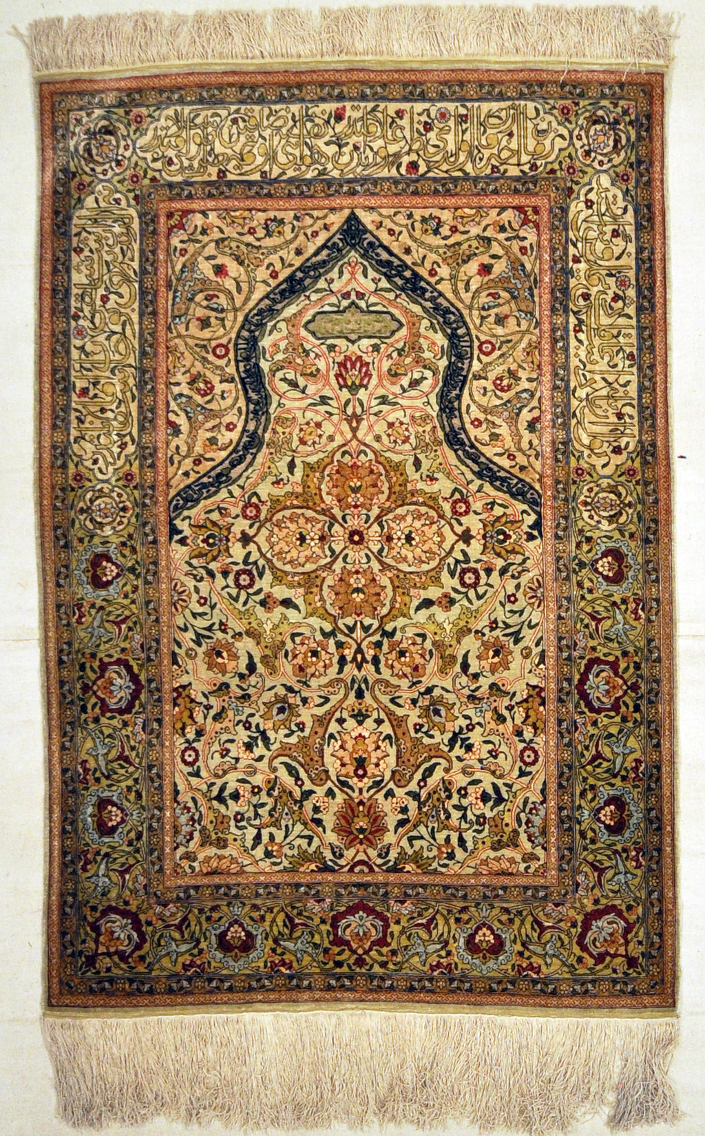 Antique Silk Hereke Turkish with Gold Thread