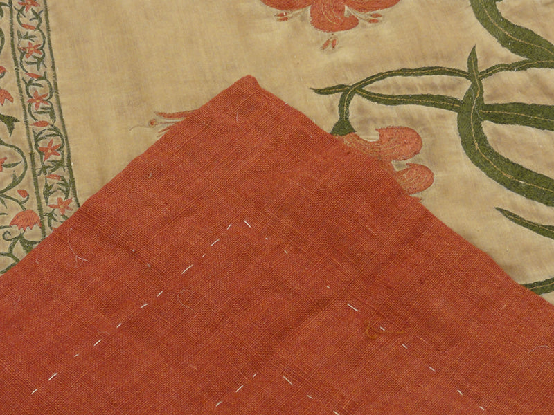 31719 Rare Antique Mughal Imperial Tent Panel Needlework 17th. Century