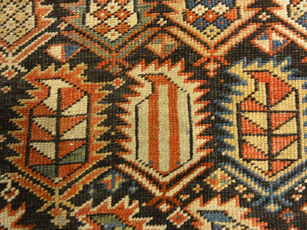 Rarest Antique Maraseli Shirvan Caucasian Prayer Rug. A piece of genuine woven carpet art sold by the Santa Barbara Design Center, Rugs and More.