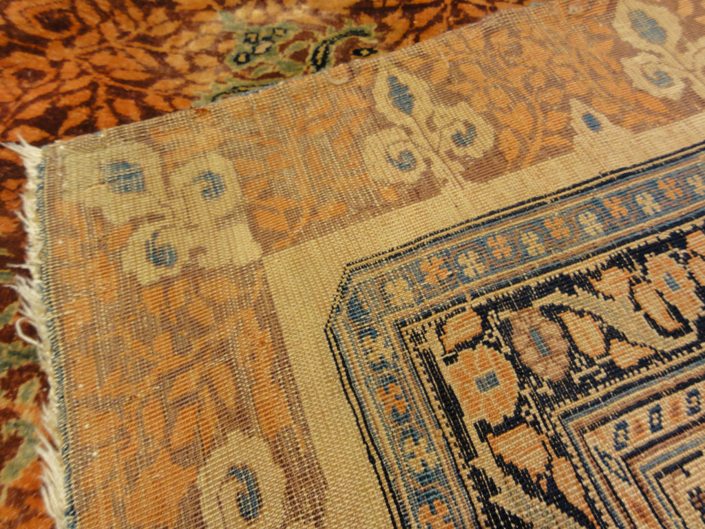 important Finest Antique Qajar Silk Rug made of Nasir din Shah's theater 30500