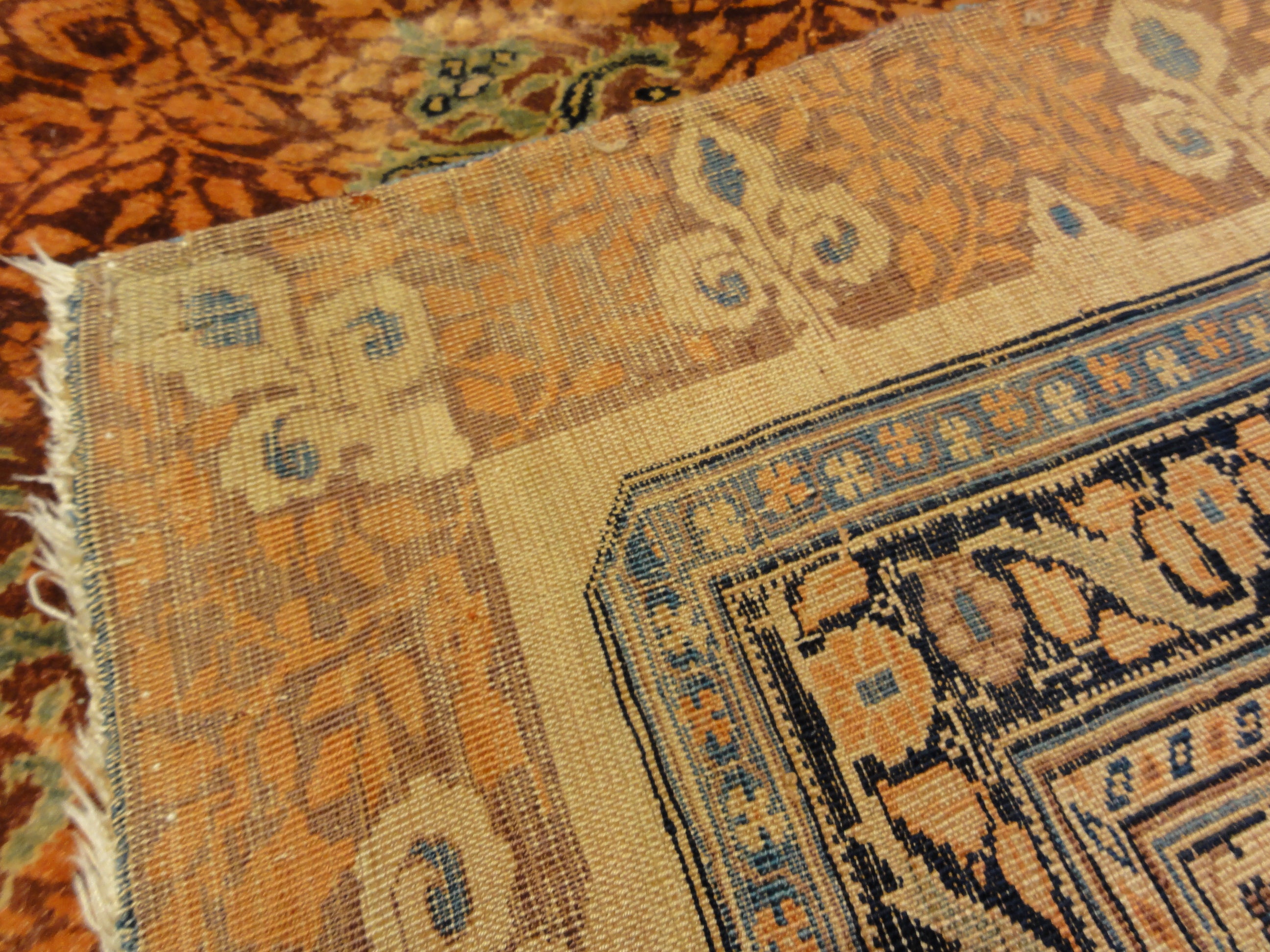 important Finest Antique Qajar Silk Rug made of Nasir din Shah's theater 30500