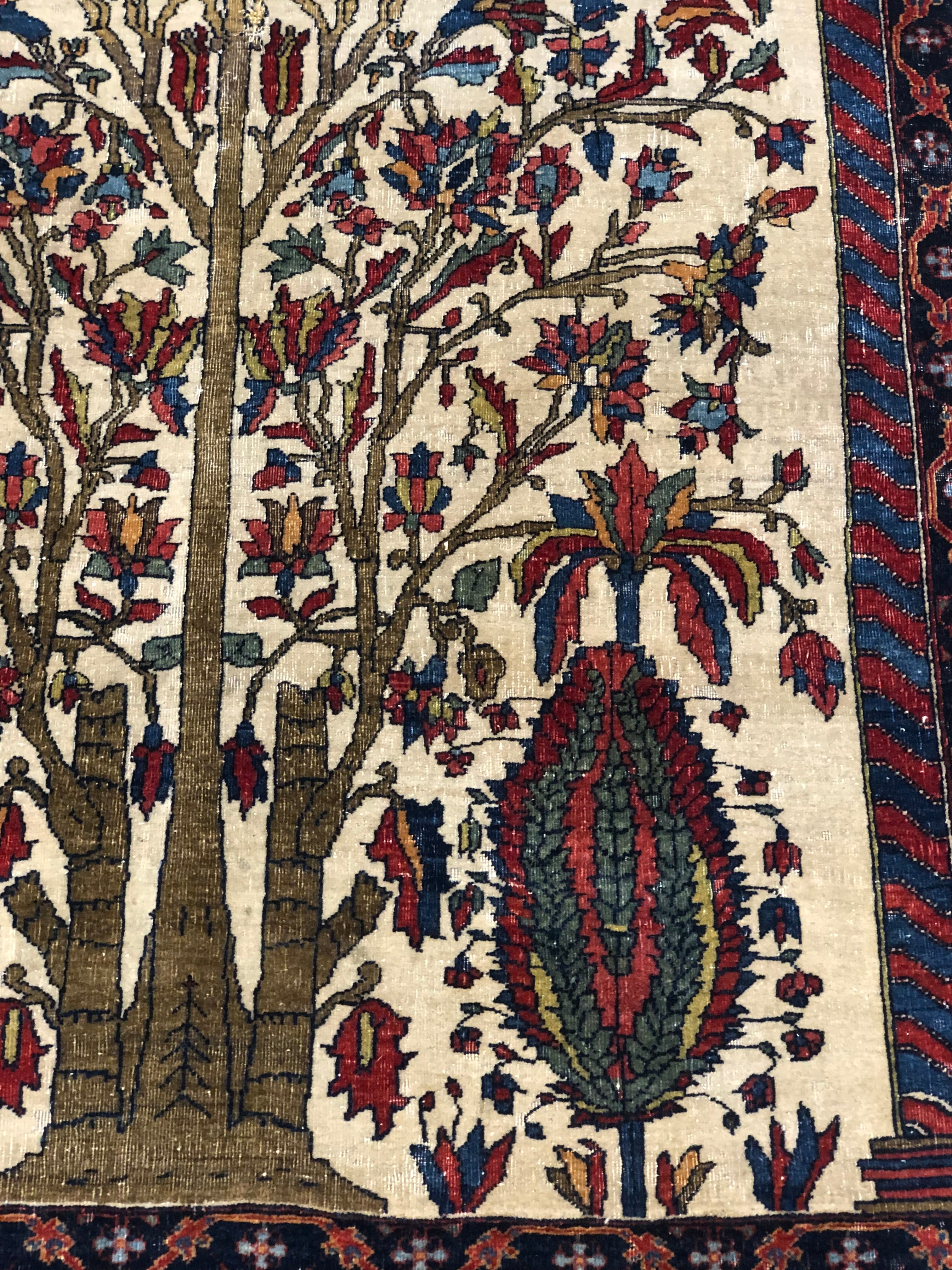 Antique Farahan Tree of Life Rug 38010