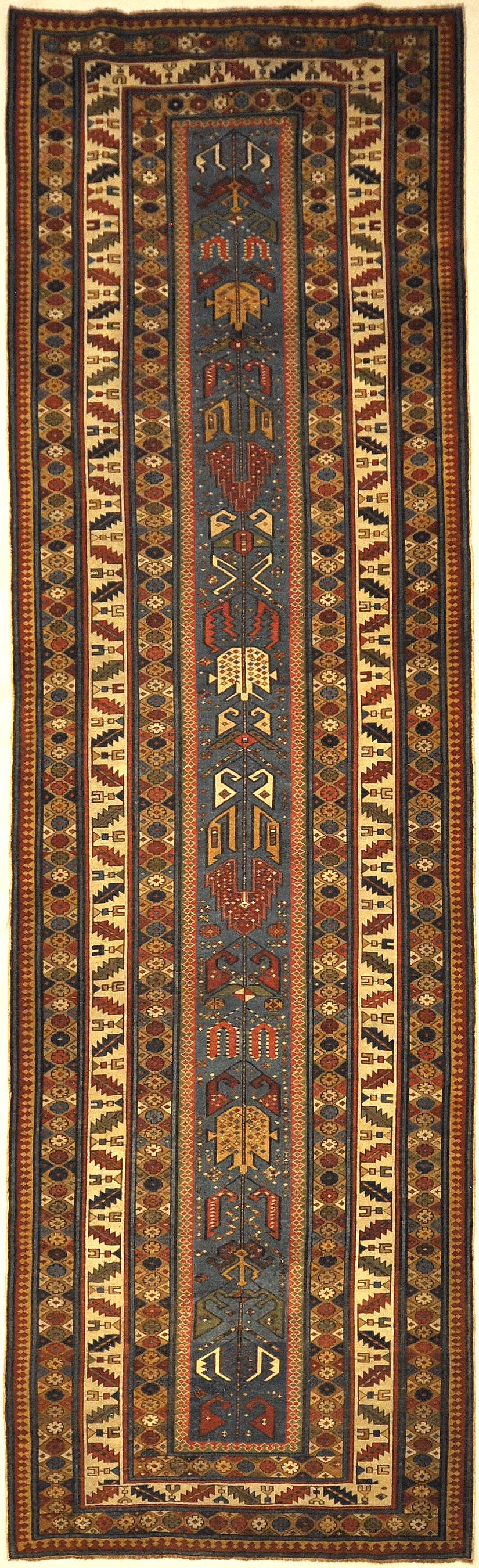 Antique Early 19th Century Shirvan Runner Rug. A piece of genuine authentic woven carpet art sold by the Santa Barbara Design Center Rugs and More.