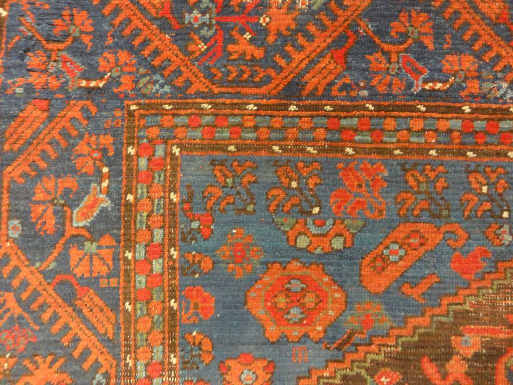 Antique Turkish Kula Rug Circa 1880. A piece of genuine woven carpet art sold by the Santa Barbara Design Center and Rugs and More.