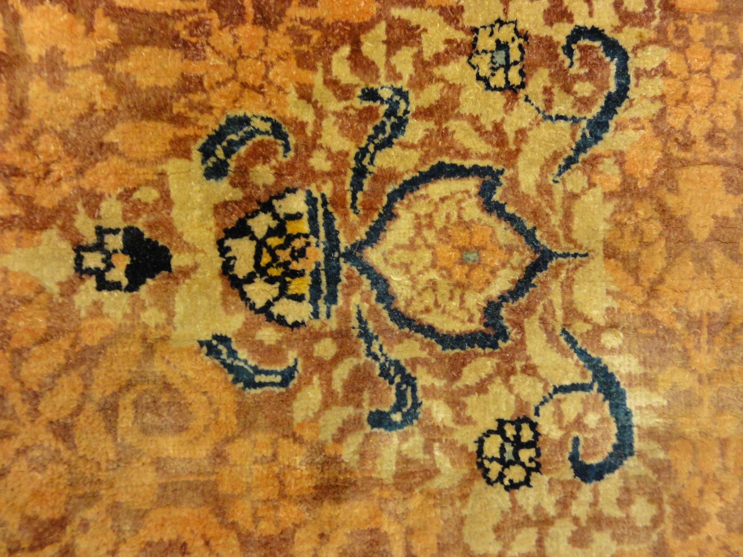 important Finest Antique Qajar Silk Rug made of Nasir din Shah's theater 30500