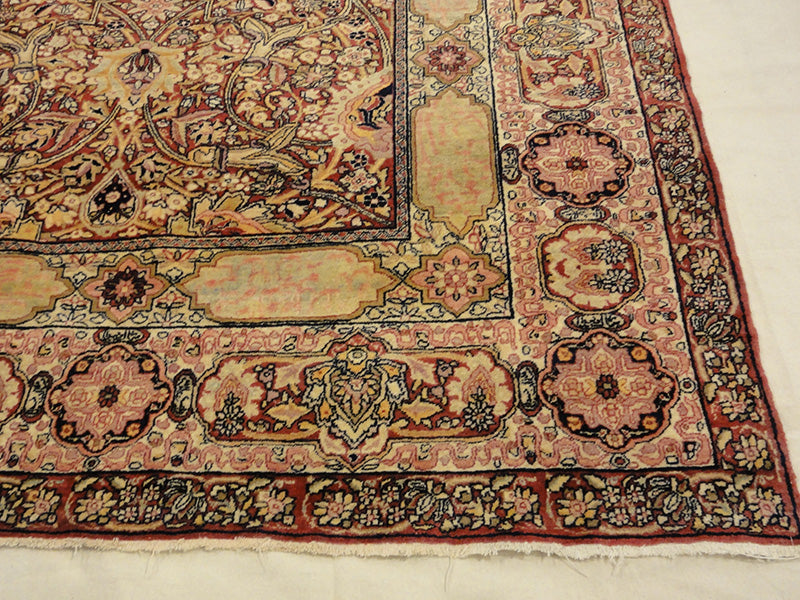 31507 Antique KermanShah with poetry in cartouches Circa 1880