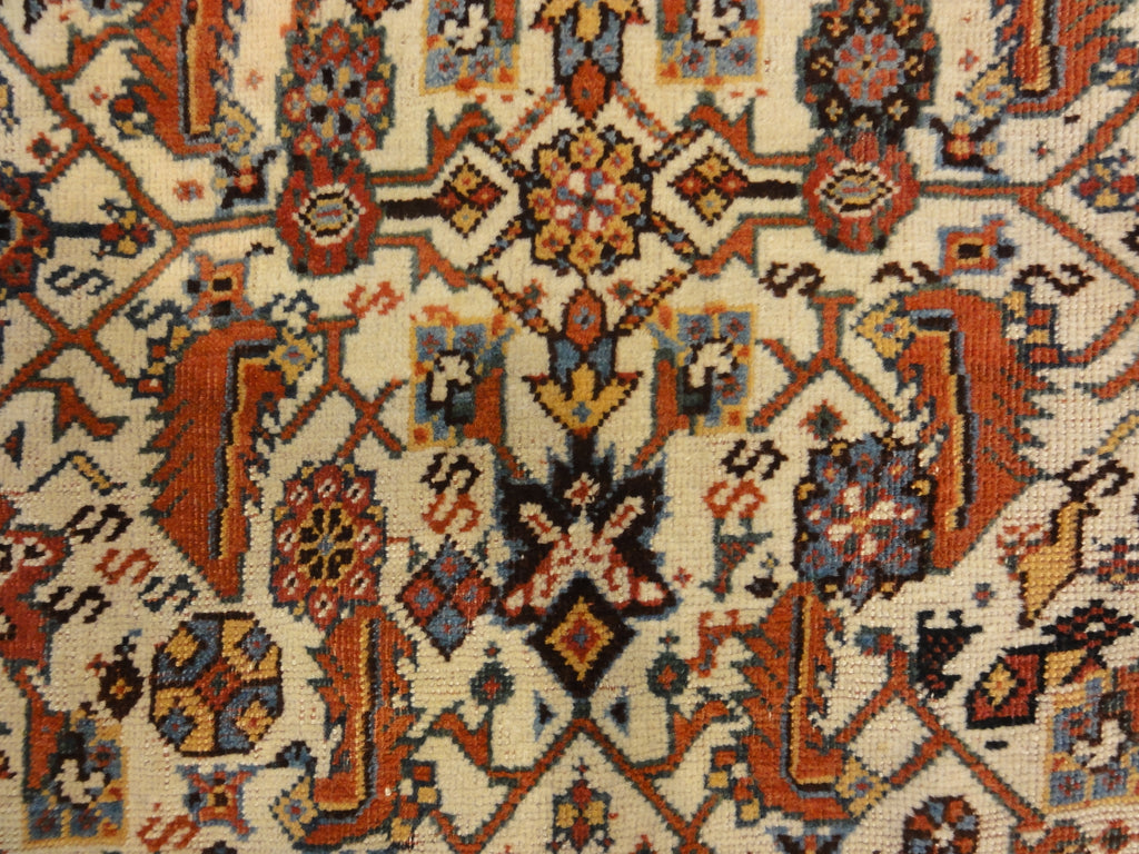 Rare Antique Qashqai with Ivory Background 30220