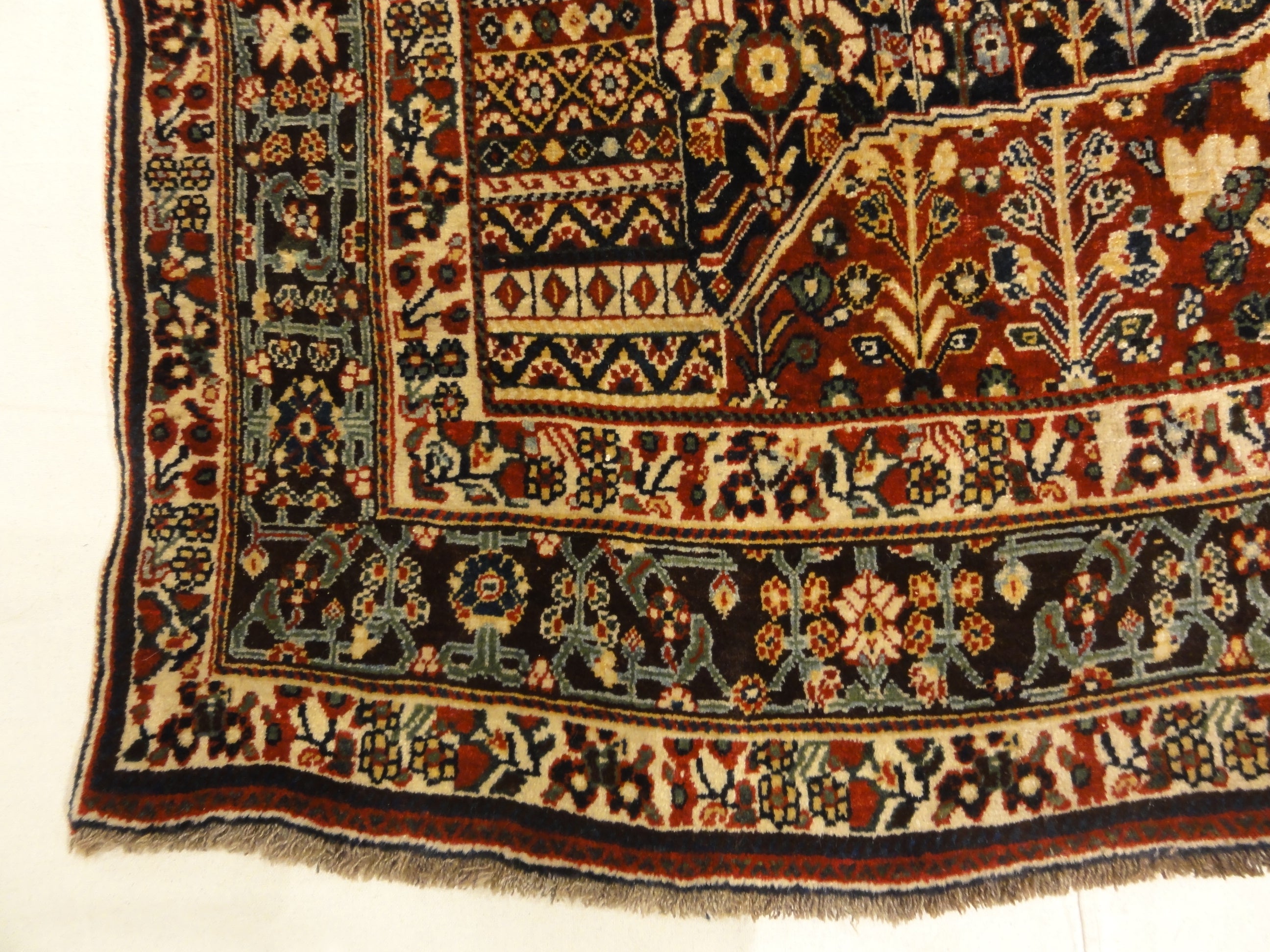 Very Rare Antique millefleure Qashqai 1001 Flowers Rug 30699