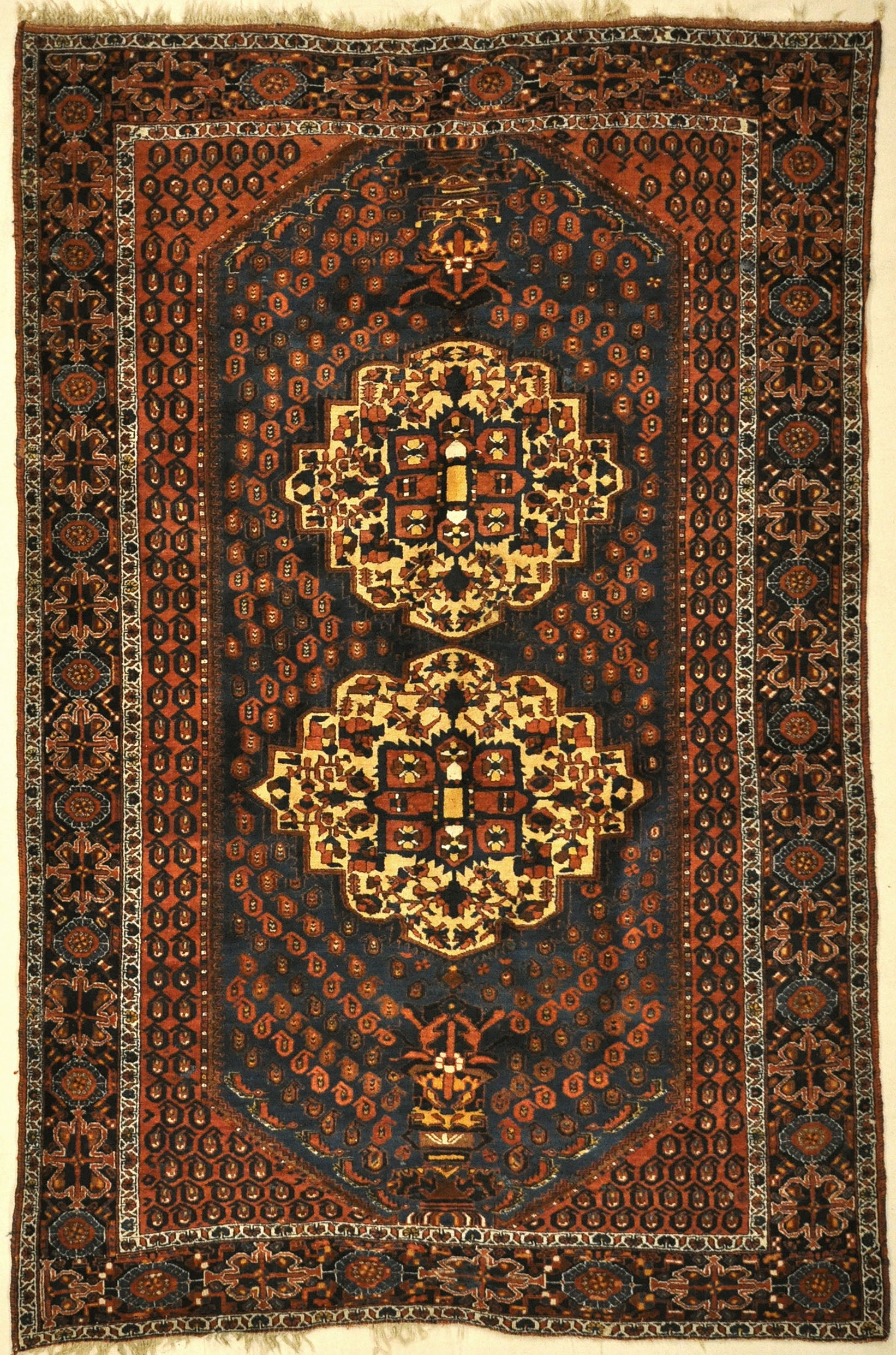 Antique Intricate Boteh Afshar Rug. A piece of genuine authentic antique woven carpet art sold by Santa Barbara Design Center, Rugs and More.
